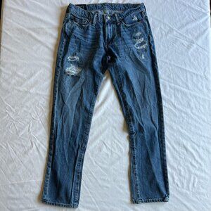 Abercrombie & Fitch Vtg. Medium Wash Distressed Langdon Skinny - Men's 28Wx30L